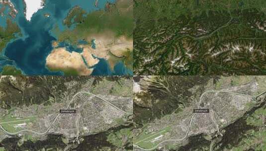 因斯布鲁克市地图缩放奥地利高清在线视频素材下载