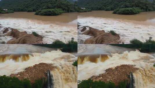 雨季洪水泛滥水土流失高清在线视频素材下载