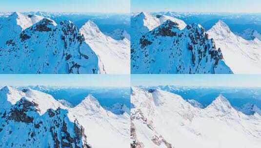 航拍四川阿坝黑水县达古冰川雪山风景高清在线视频素材下载