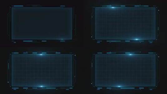 蓝色科技感动态边框视频素材带通道高清在线视频素材下载