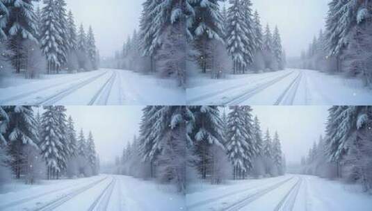 冬天芬兰雪景4k舞台粒子活动背景高清在线视频素材下载