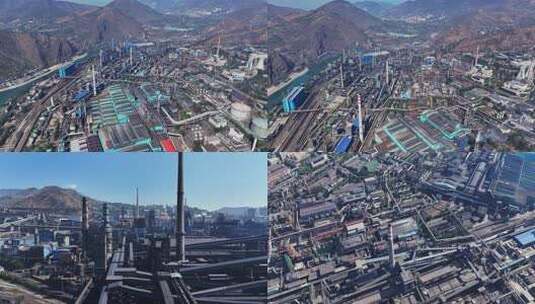 攀枝花钒钛钢铁厂攀钢集团航拍4K高清在线视频素材下载