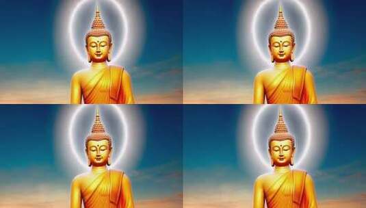金色佛像特写高清在线视频素材下载