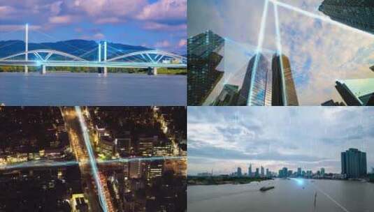 科技城市光线互联网物联智慧城市5gAE模板高清AE视频素材下载