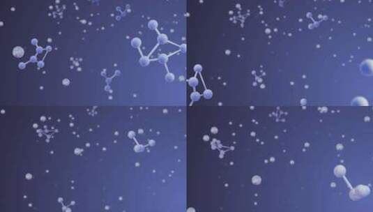 原子和分子抽象三维图形动画。抽象分子点阵高清在线视频素材下载