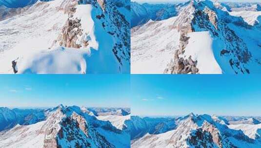 航拍四川阿坝黑水县达古冰川雪山风景高清在线视频素材下载