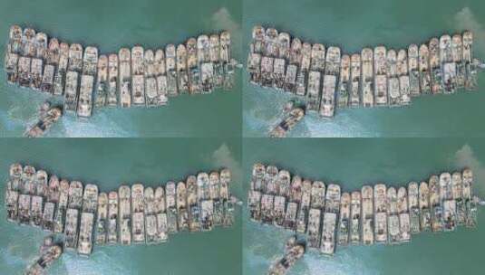 航拍 福建 泉州 晋江 深沪湾港口 码头海岸高清在线视频素材下载