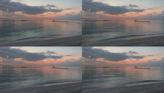 日落时唯美海岸景观高清在线视频素材下载