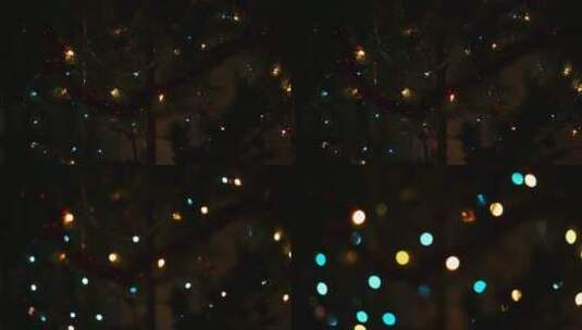 圣诞树闪烁花环高清在线视频素材下载