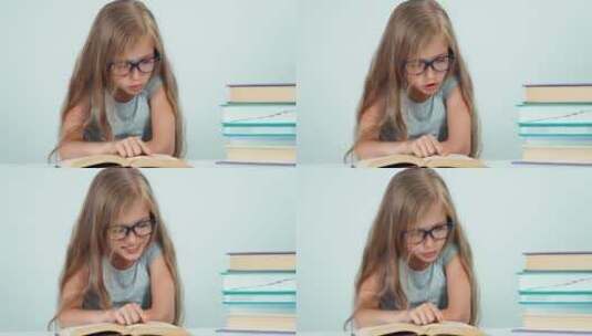在读书的女孩高清在线视频素材下载
