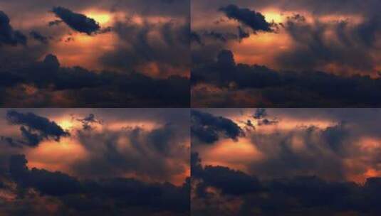 日落时天空中的乌云高清在线视频素材下载