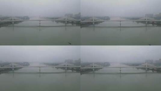 航拍湖南衡阳湘江大桥高清在线视频素材下载