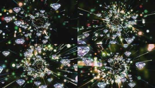 唯美粒子钻石冲镜背景高清在线视频素材下载