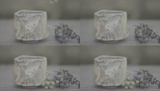 柴烧瓷器创意微距拍摄LOG高清在线视频素材下载