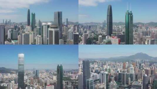 深圳罗湖高楼大厦航拍合集高清在线视频素材下载