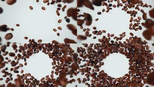 咖啡豆落下高清在线视频素材下载