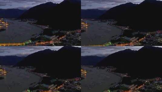 西藏拉萨城市夜景高清在线视频素材下载