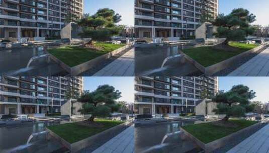 延时拍摄新建居民小区现代高层住宅高清在线视频素材下载