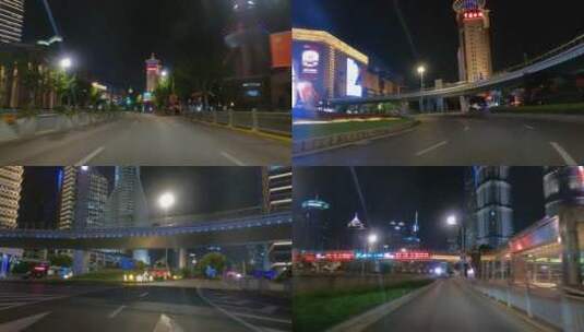 上海封城中东方明珠夜景街道高清在线视频素材下载