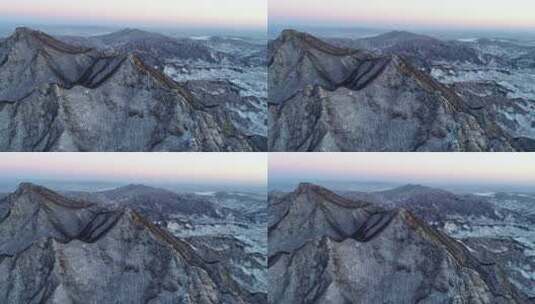 箭扣长城雪景航拍高清在线视频素材下载