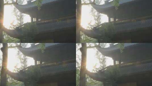 杭州灵隐寺早晨阳光照耀高清在线视频素材下载