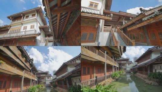 少数民族侗族村寨吊脚楼合集高清在线视频素材下载