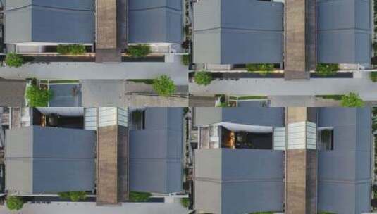 航拍俯视徐渭艺术馆屋顶特写高清在线视频素材下载