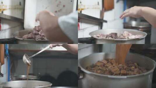 焖牛腩 广州老字号 美食小吃 特色 实拍高清在线视频素材下载
