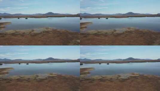 青海大柴旦湖湿地自然风光航拍高清在线视频素材下载