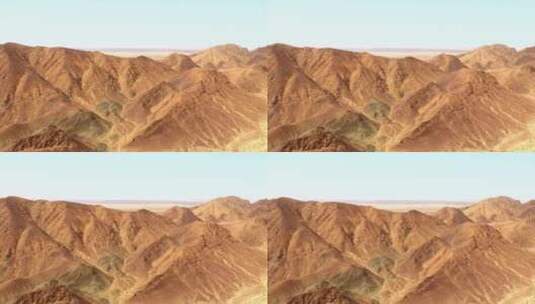 内蒙古 边境 沙漠戈壁山谷 夏季 日景 摇高清在线视频素材下载