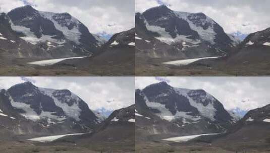 被白雪覆盖的山延时拍摄高清在线视频素材下载