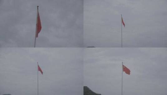 广东农村旗杆国旗高清在线视频素材下载