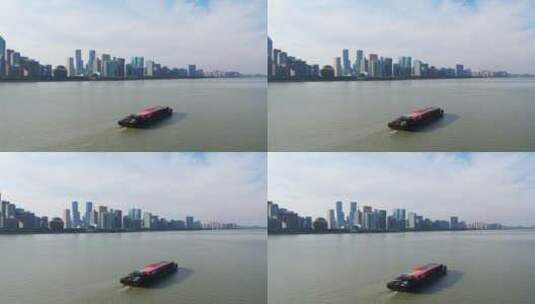 杭州钱江新城现代都市风景航拍高清在线视频素材下载