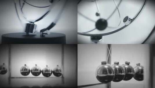 时间-时光流逝-抽象写意时钟牛顿球高清在线视频素材下载