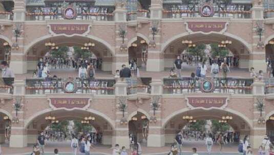 上海迪士尼乐园游客游玩8K实拍高清在线视频素材下载