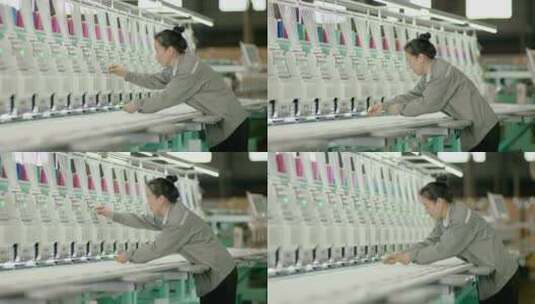 工厂织布机机械化技术顾问高科技生产高清在线视频素材下载