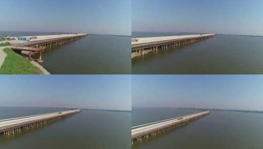 跨江公路在江面上延伸的画面高清在线视频素材下载