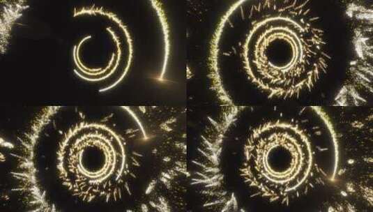 金色粒子隧道粒子星空粒子 旋转粒子高清在线视频素材下载