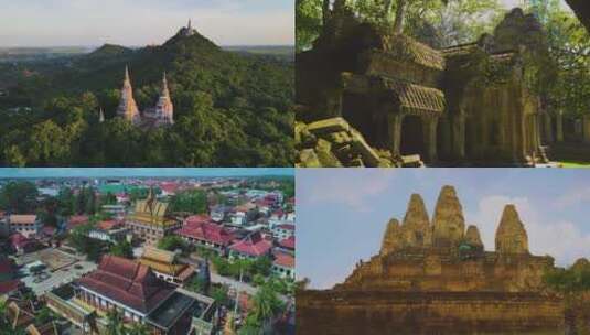 柬埔寨航拍高清在线视频素材下载