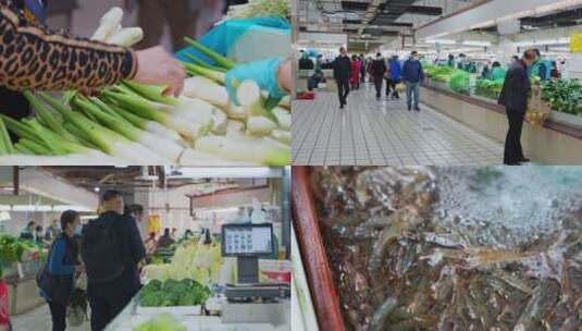 菜市场买菜4K实拍视频高清在线视频素材下载