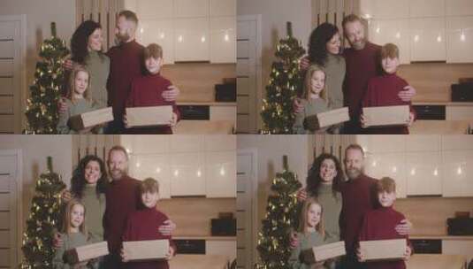 圣诞节中的幸福家庭高清在线视频素材下载