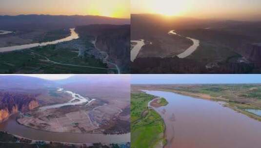 黄河流域黄河地貌视频合集高清在线视频素材下载
