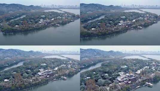 杭州西湖苏堤雪景高清在线视频素材下载