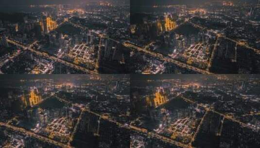 8K广东珠海城市全景风光夜景黑金延时高清在线视频素材下载