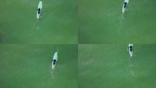 三亚后海冲浪航拍高清在线视频素材下载