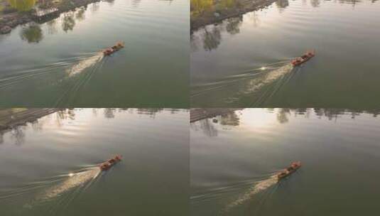 武汉东湖风景区湖面的小船高清在线视频素材下载