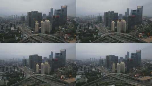 4k  航拍福州闽江沿岸城市风貌高清在线视频素材下载