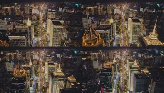 福州城市繁华的市中心中轴线夜景高清在线视频素材下载