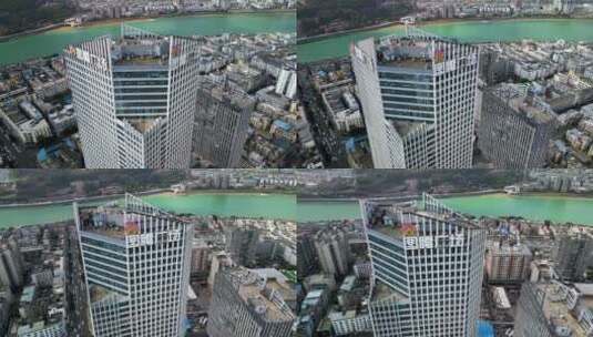 广元城市航拍图腾广场高清在线视频素材下载