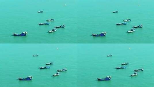 海面上的渔船高清在线视频素材下载